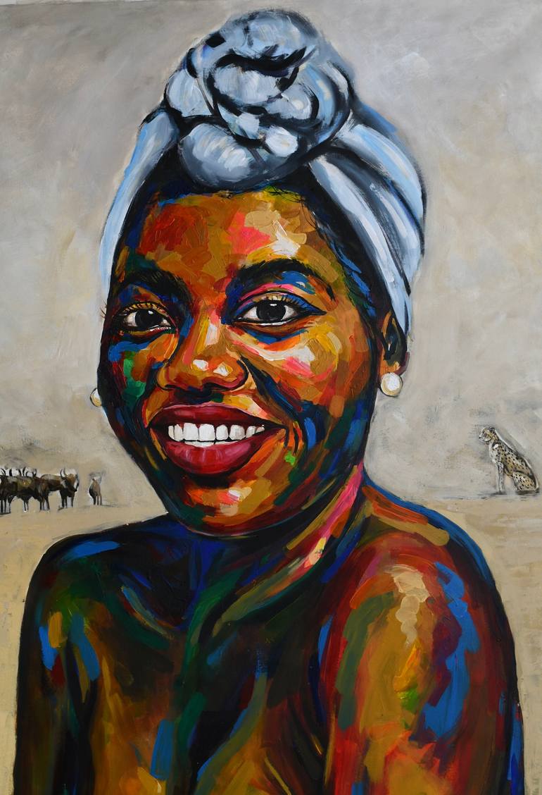 Original Art Deco People Painting by Damola Ayegbayo