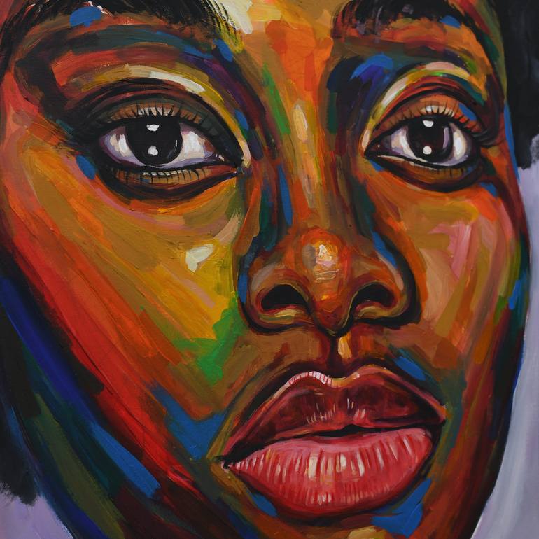 Original Portrait Painting by Damola Ayegbayo