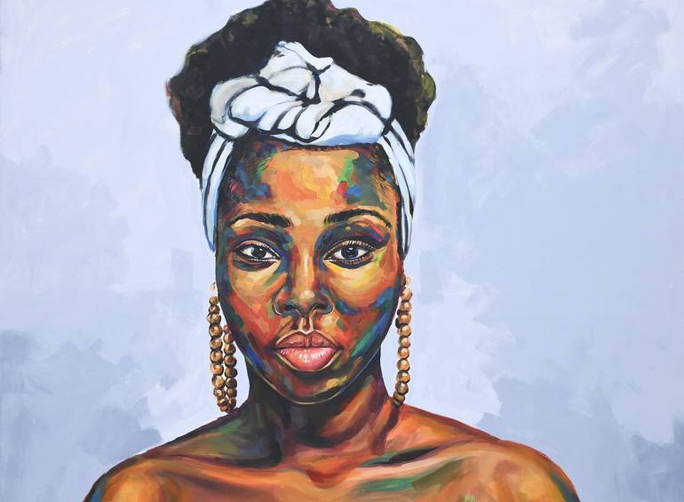 Original Portrait Painting by Damola Ayegbayo