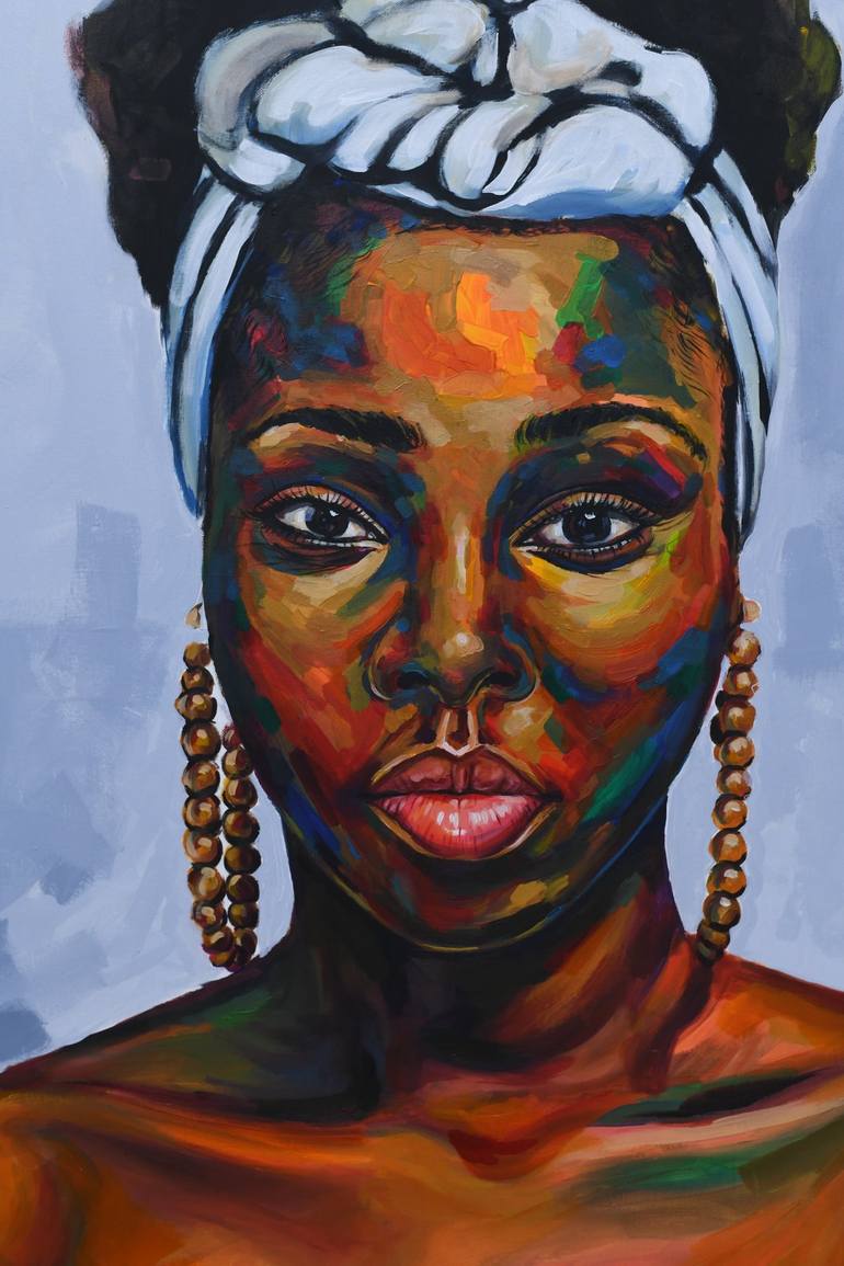 Original Portrait Painting by Damola Ayegbayo