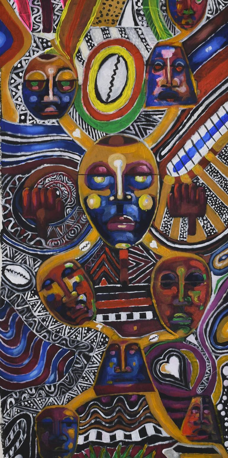 Original Abstract Love Painting by Damola Ayegbayo