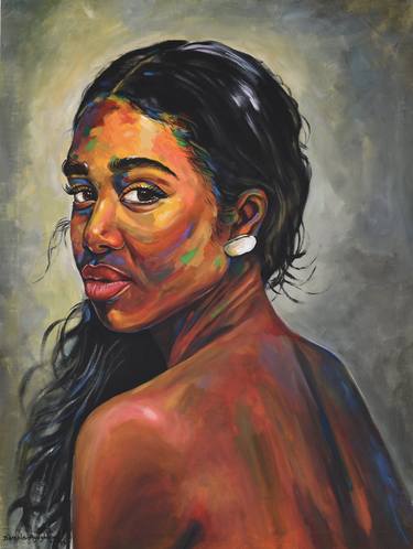 Original Expressionism Portrait Paintings by Damola Ayegbayo