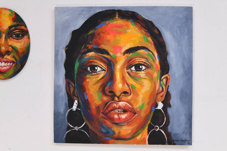 Original Contemporary Portrait Painting by Damola Ayegbayo