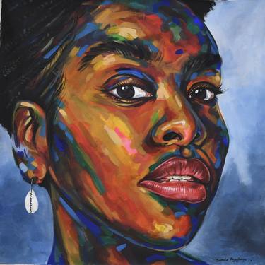 Original Expressionism Portrait Paintings by Damola Ayegbayo