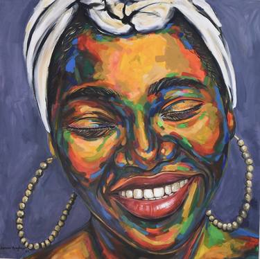 Print of Expressionism Portrait Paintings by Damola Ayegbayo