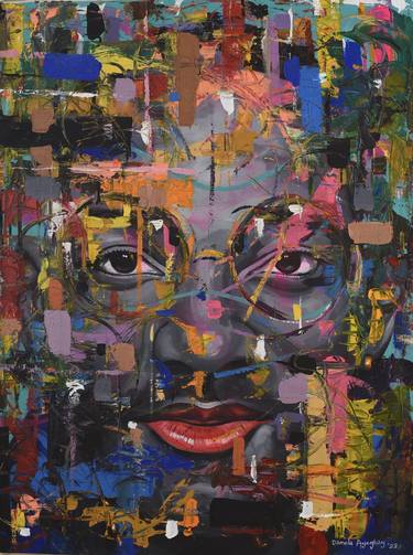 Original Abstract Expressionism Portrait Paintings by Damola Ayegbayo