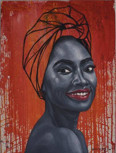 Original Art Deco Women Paintings by Damola Ayegbayo