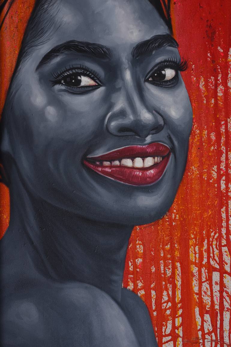 Original Art Deco Women Painting by Damola Ayegbayo