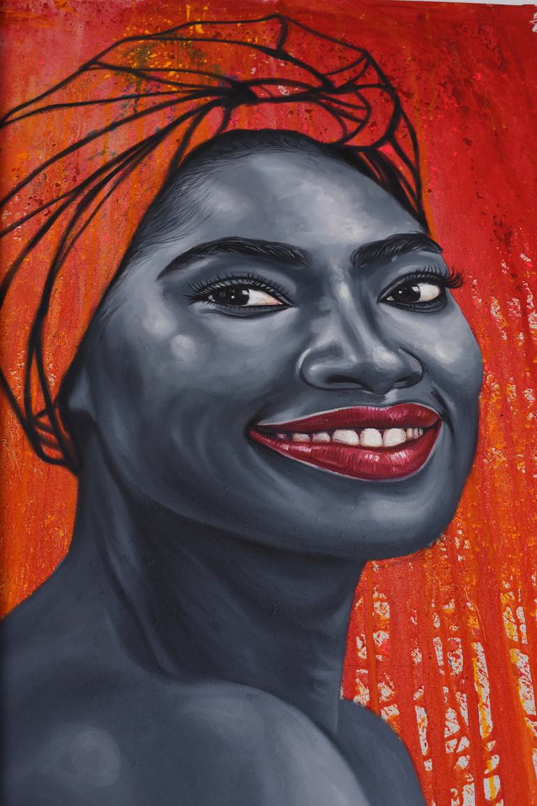 Original Art Deco Women Painting by Damola Ayegbayo