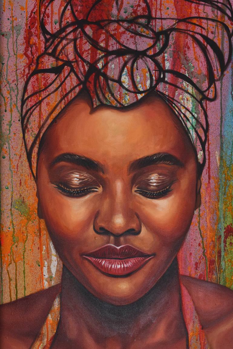 Original Abstract Expressionism Women Painting by Damola Ayegbayo