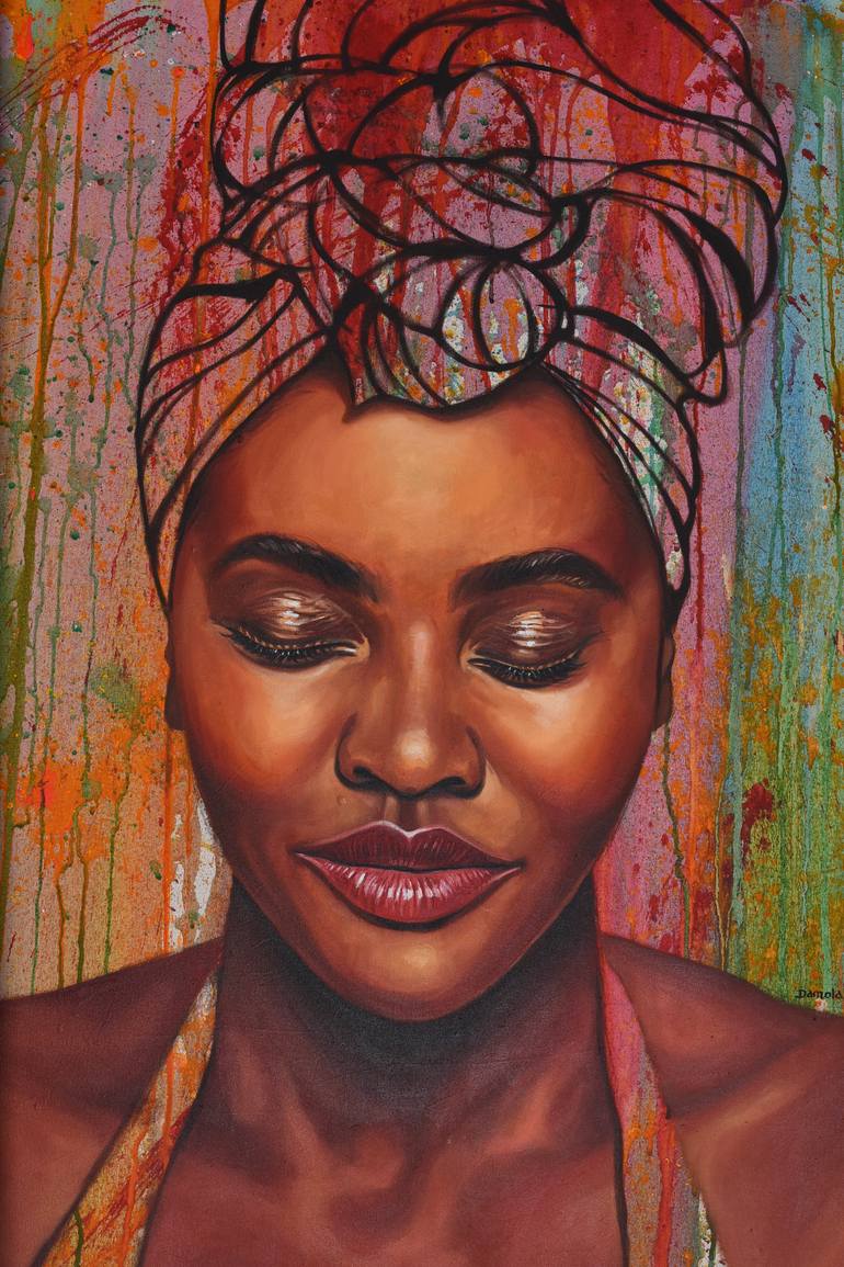 Original Abstract Expressionism Women Painting by Damola Ayegbayo
