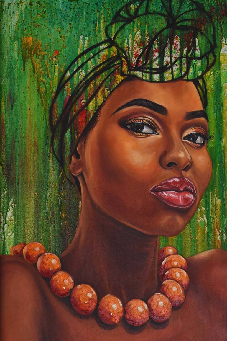 Original Abstract Expressionism Women Painting by Damola Ayegbayo