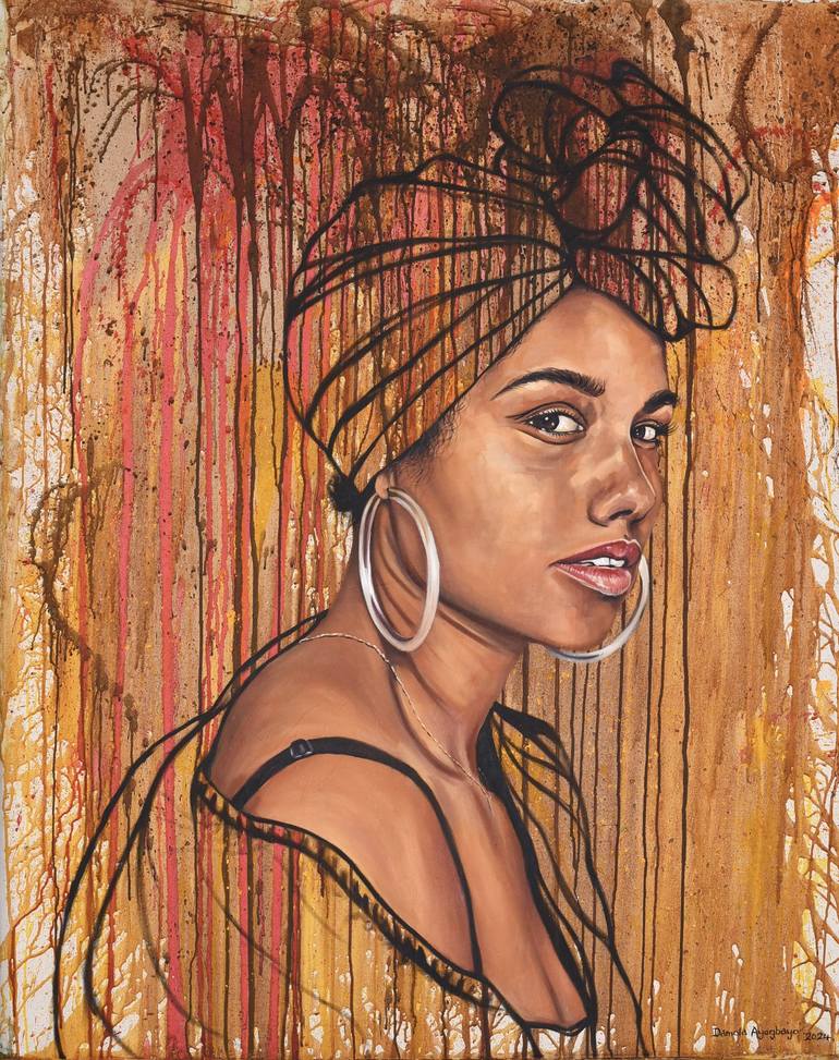 Print of Abstract Expressionism Women Paintings by Damola Ayegbayo