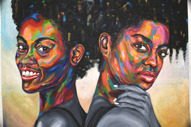 Original Art Deco People Painting by Damola Ayegbayo