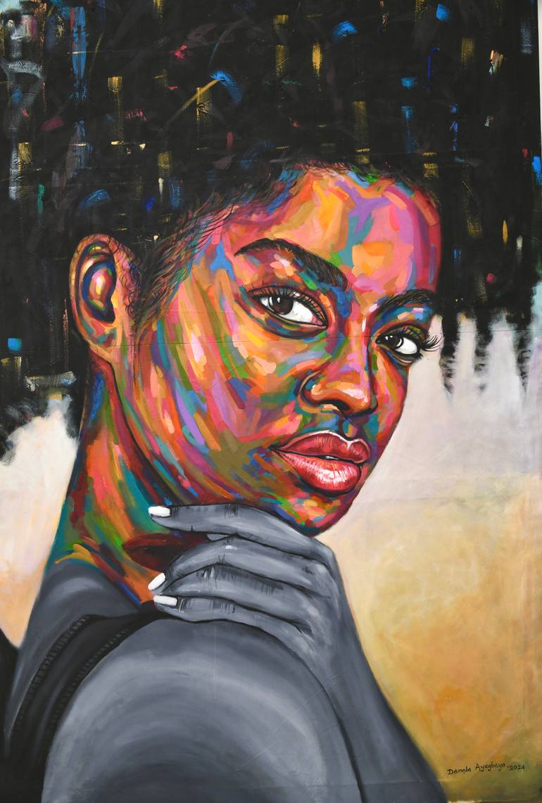 Original Art Deco People Painting by Damola Ayegbayo