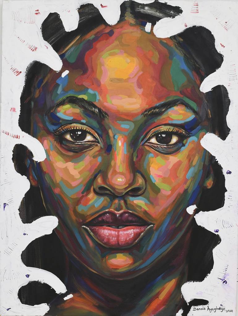 Original Abstract Expressionism Women Paintings by Damola Ayegbayo