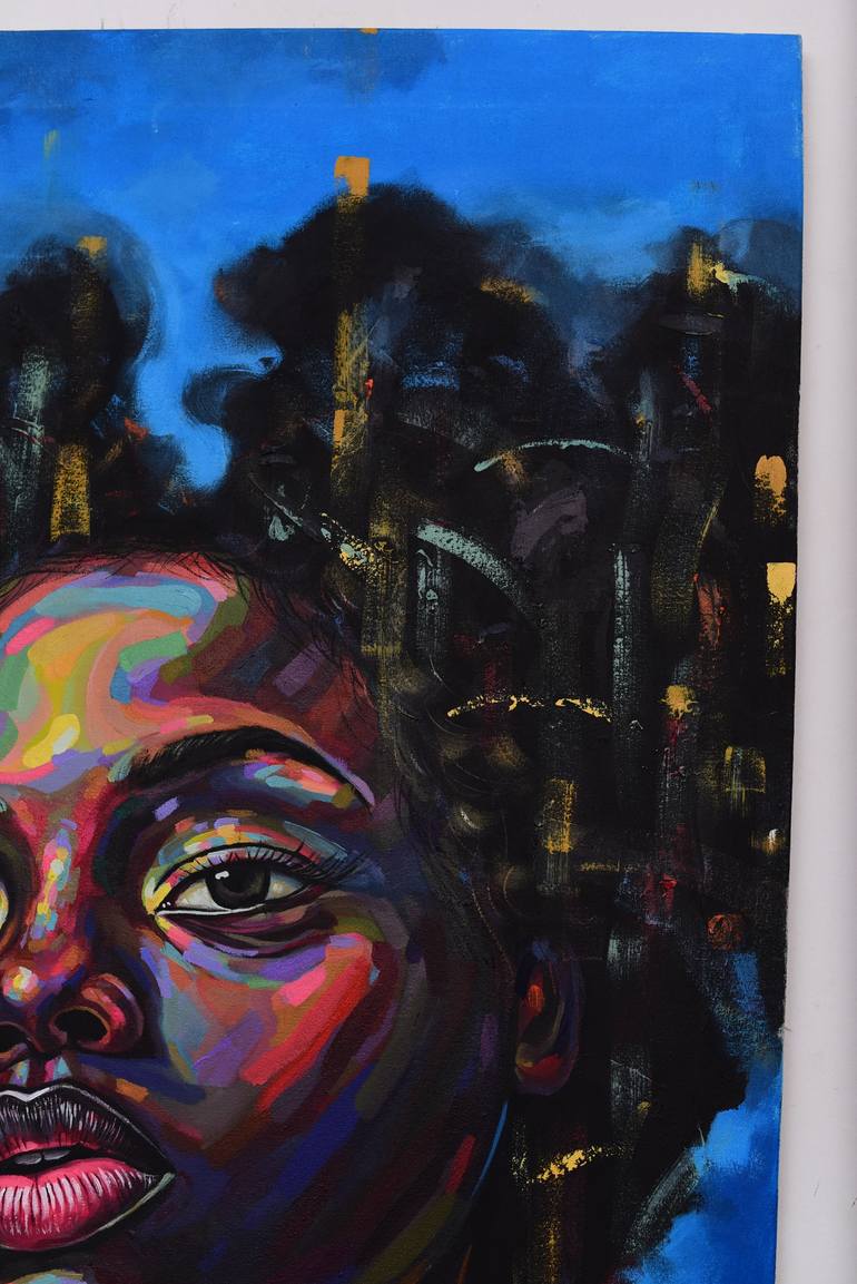 Original Art Deco Women Painting by Damola Ayegbayo