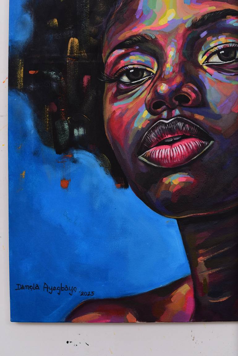 Original Art Deco Women Painting by Damola Ayegbayo