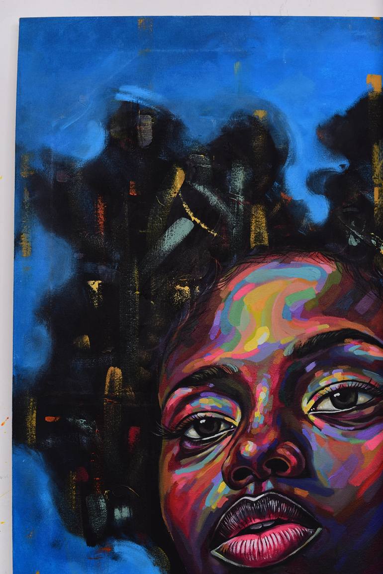 Original Art Deco Women Painting by Damola Ayegbayo