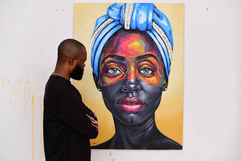 Original Abstract Expressionism People Painting by Damola Ayegbayo