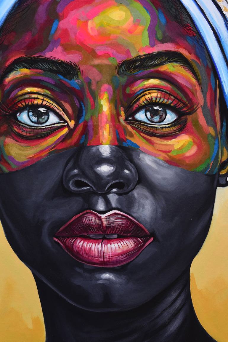 Original Abstract Expressionism People Painting by Damola Ayegbayo