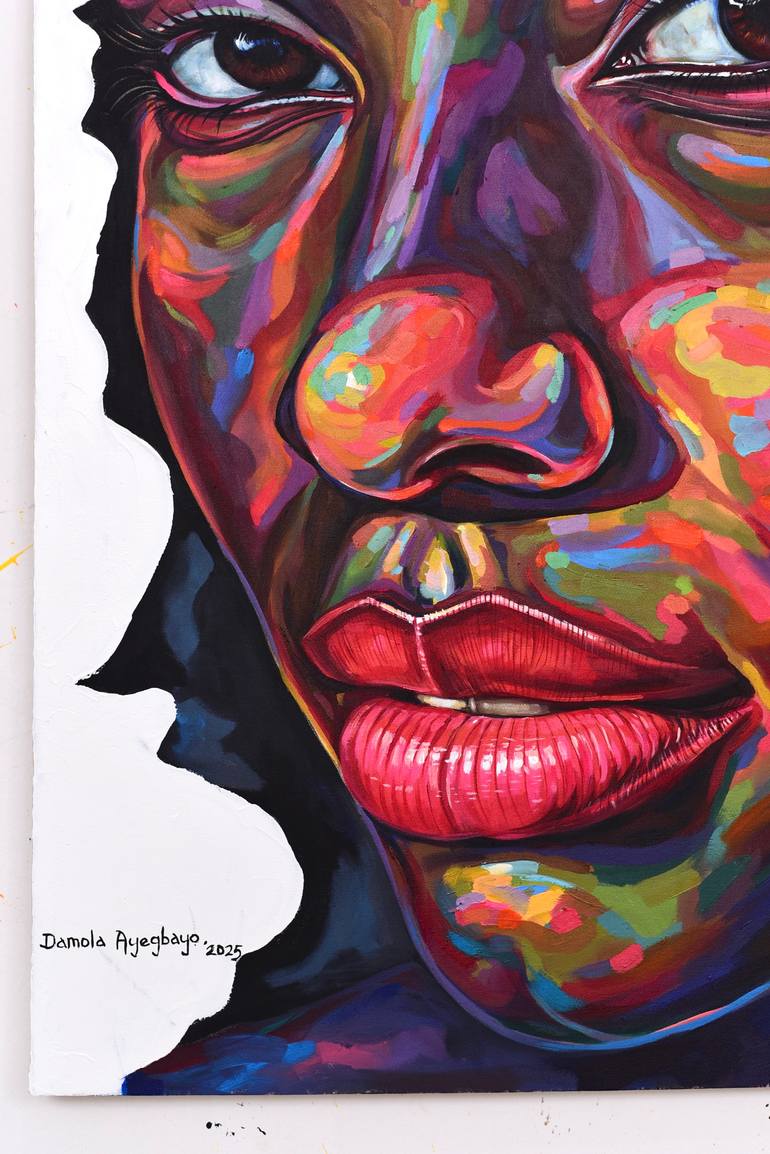 Original Abstract Expressionism People Painting by Damola Ayegbayo