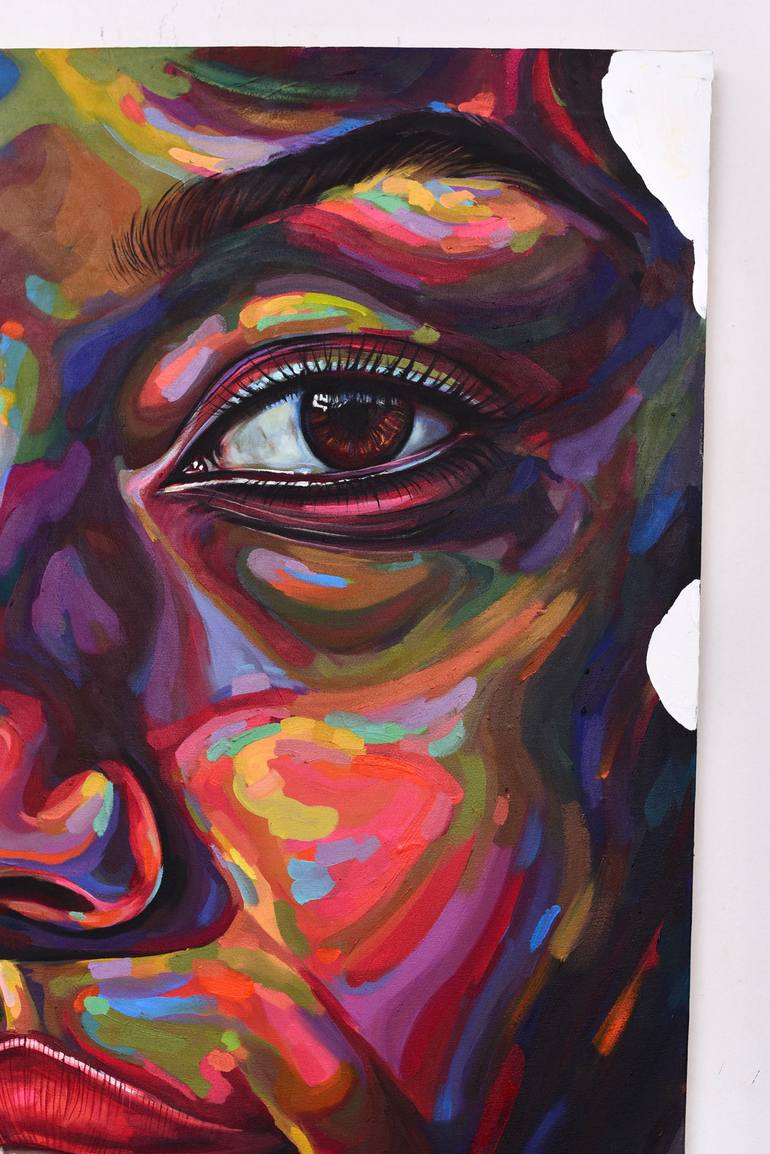 Original Abstract Expressionism People Painting by Damola Ayegbayo