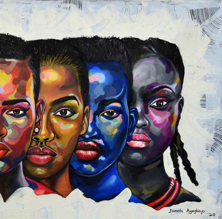 Original People Painting by Damola Ayegbayo