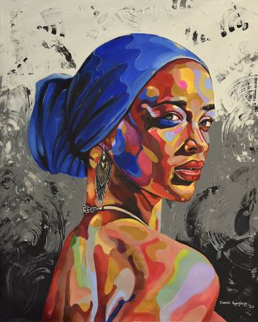 Print of Art Deco Portrait Paintings by Damola Ayegbayo