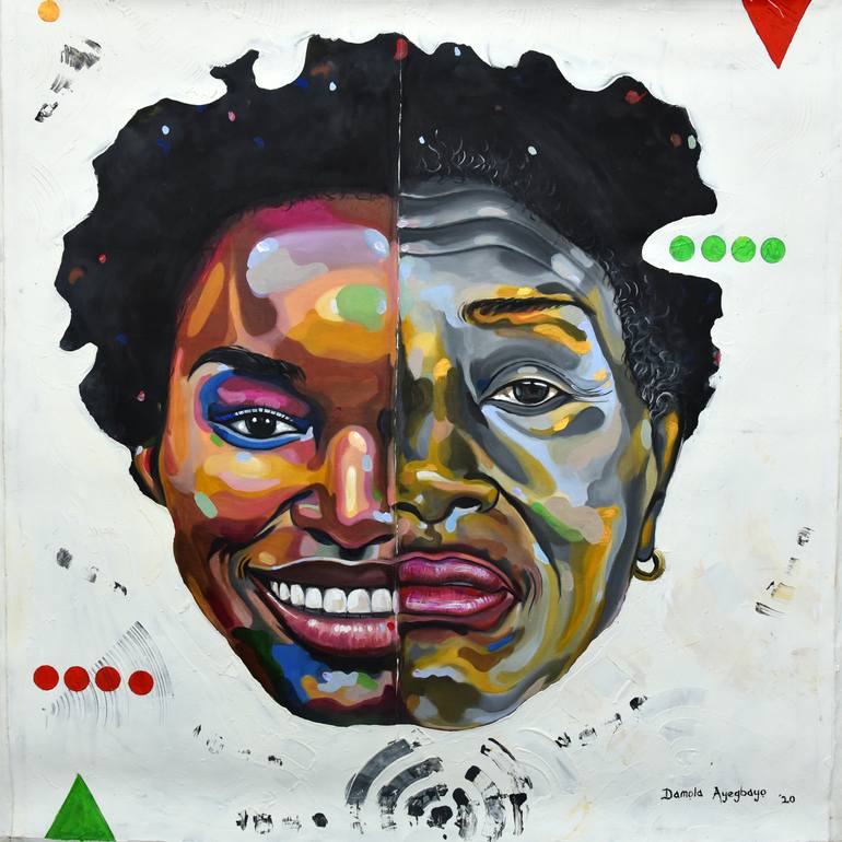 Print of Abstract Expressionism Portrait Paintings by Damola Ayegbayo