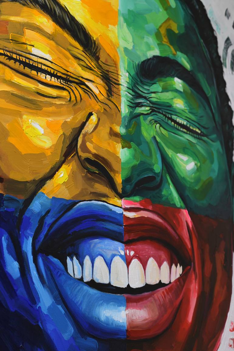 Original Expressionism People Painting by Damola Ayegbayo