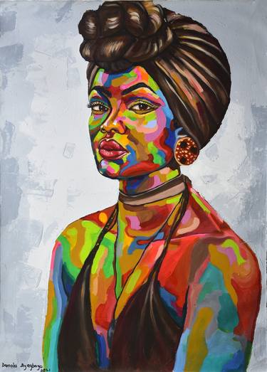 Original Expressionism Portrait Paintings by Damola Ayegbayo