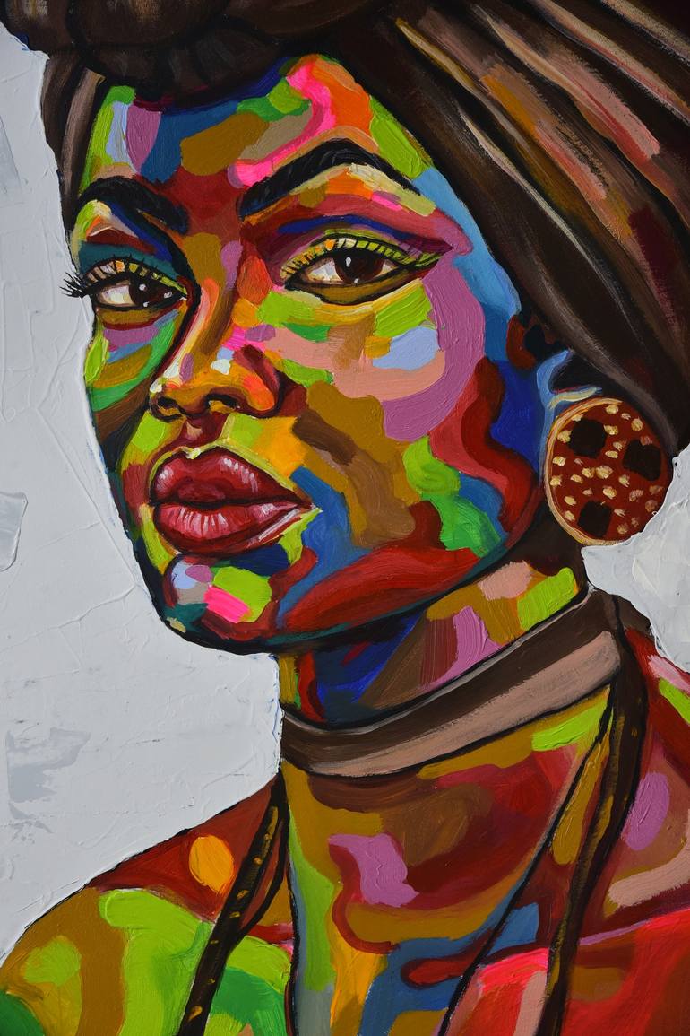 African Girl Painting By Damola Ayegbayo 