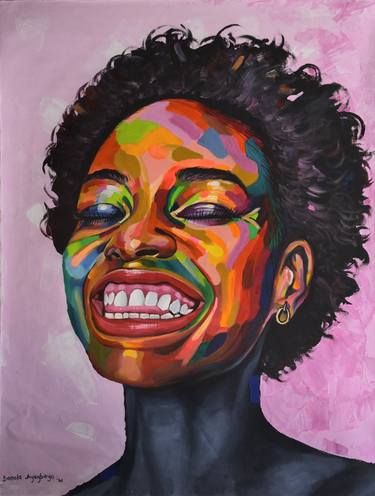 Print of Expressionism Portrait Paintings by Damola Ayegbayo