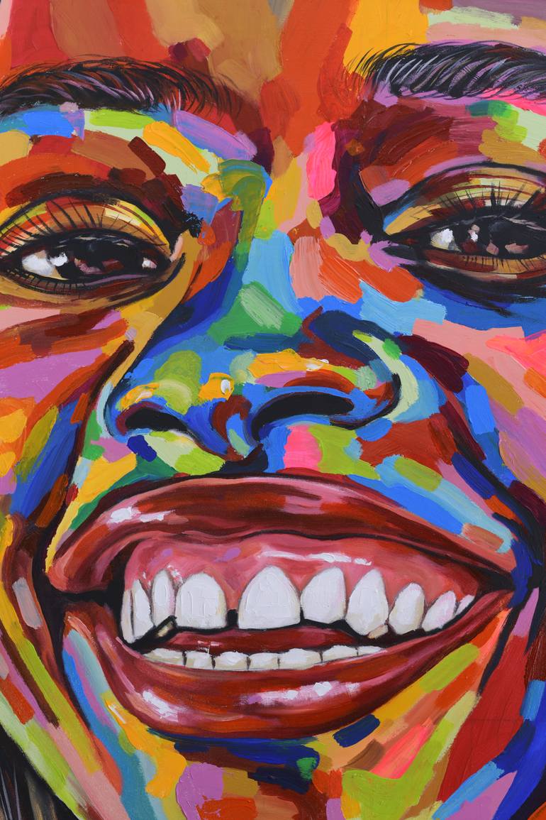 Original Expressionism People Painting by Damola Ayegbayo