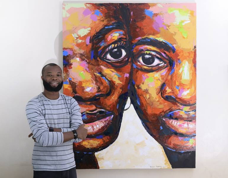 Original Portrait Painting by Damola Ayegbayo