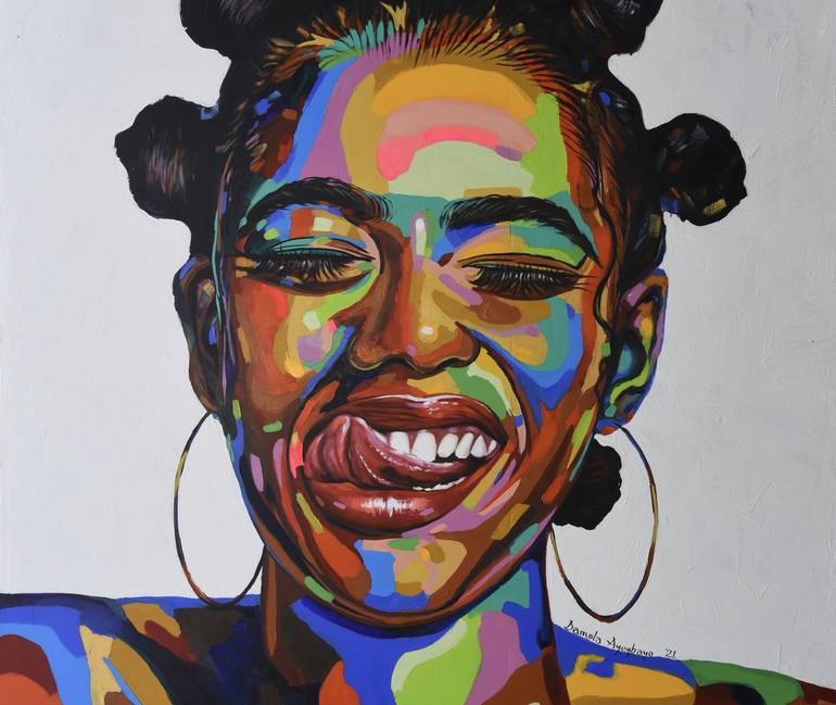 Original Portrait Painting by Damola Ayegbayo