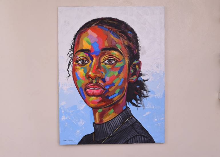 Original Portrait Painting by Damola Ayegbayo