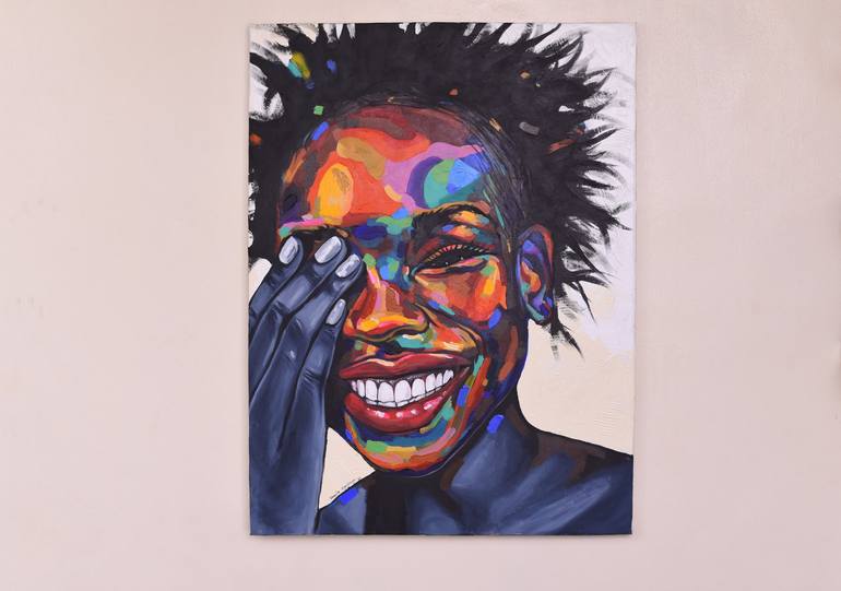 Original Fine Art Portrait Painting by Damola Ayegbayo