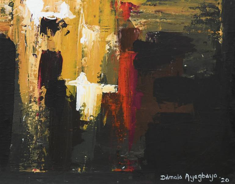 Original Abstract Expressionism Abstract Painting by Damola Ayegbayo