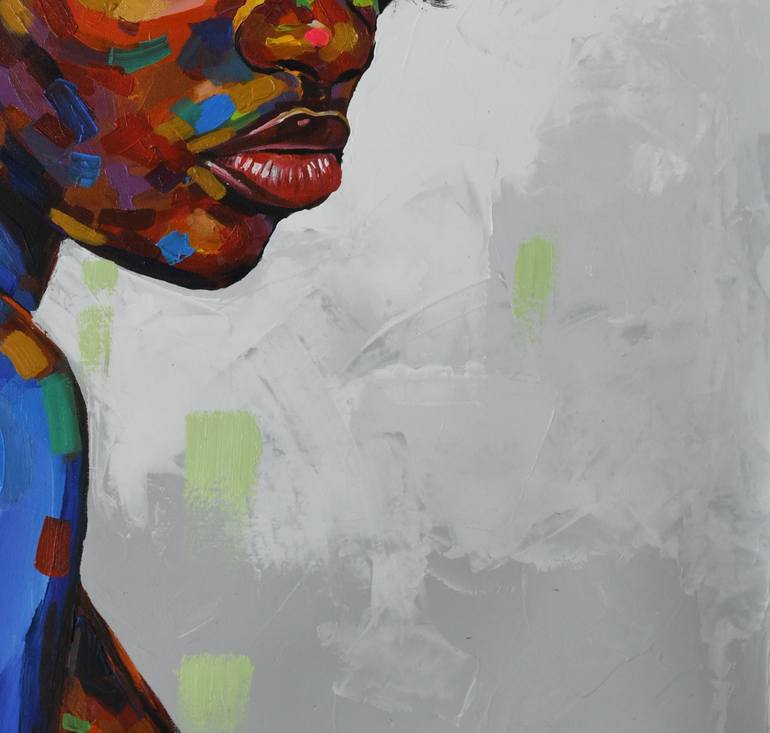 Original Expressionism People Painting by Damola Ayegbayo