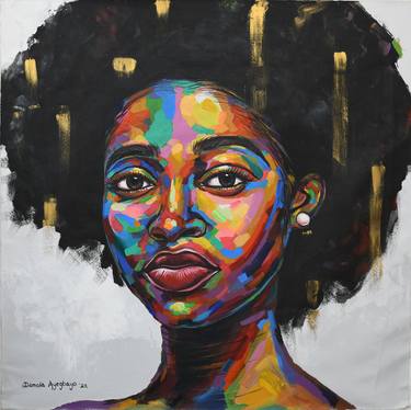Print of Expressionism Portrait Paintings by Damola Ayegbayo