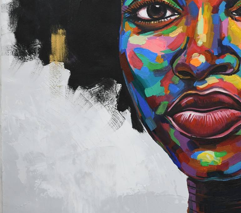 Original Expressionism Portrait Painting by Damola Ayegbayo