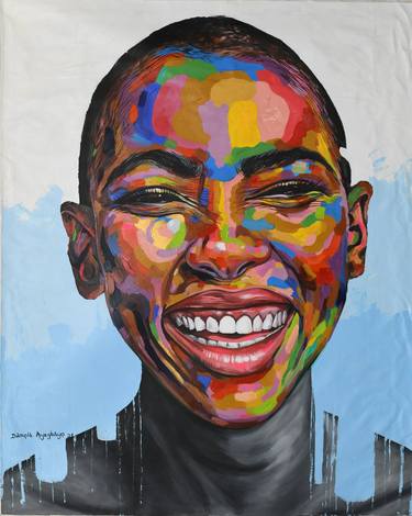 Print of Expressionism Portrait Paintings by Damola Ayegbayo