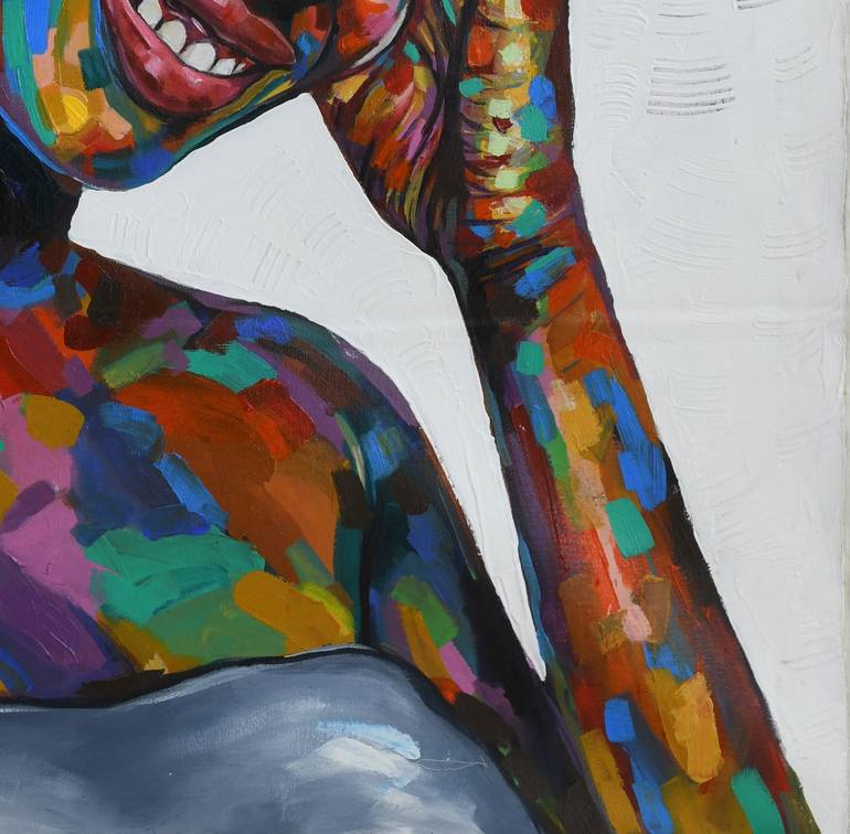 Original Expressionism Portrait Painting by Damola Ayegbayo