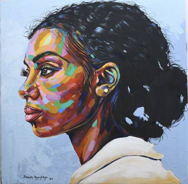 Saatchi Art Artist Damola Ayegbayo; Painting, “Looking Beyond 3” #art