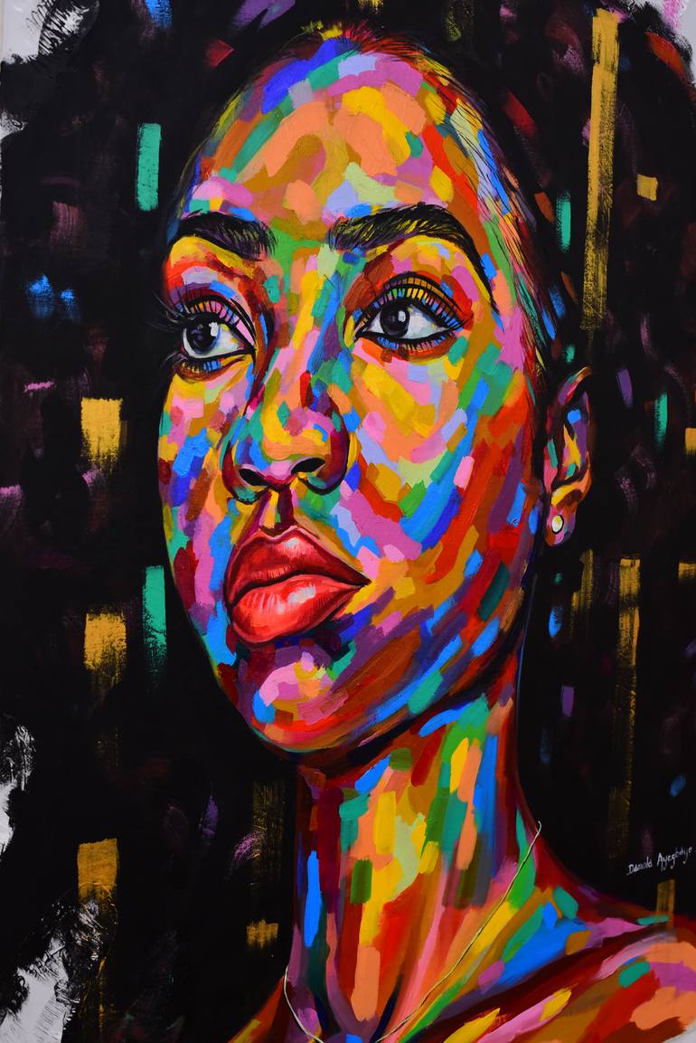 Original Art Deco People Painting by Damola Ayegbayo