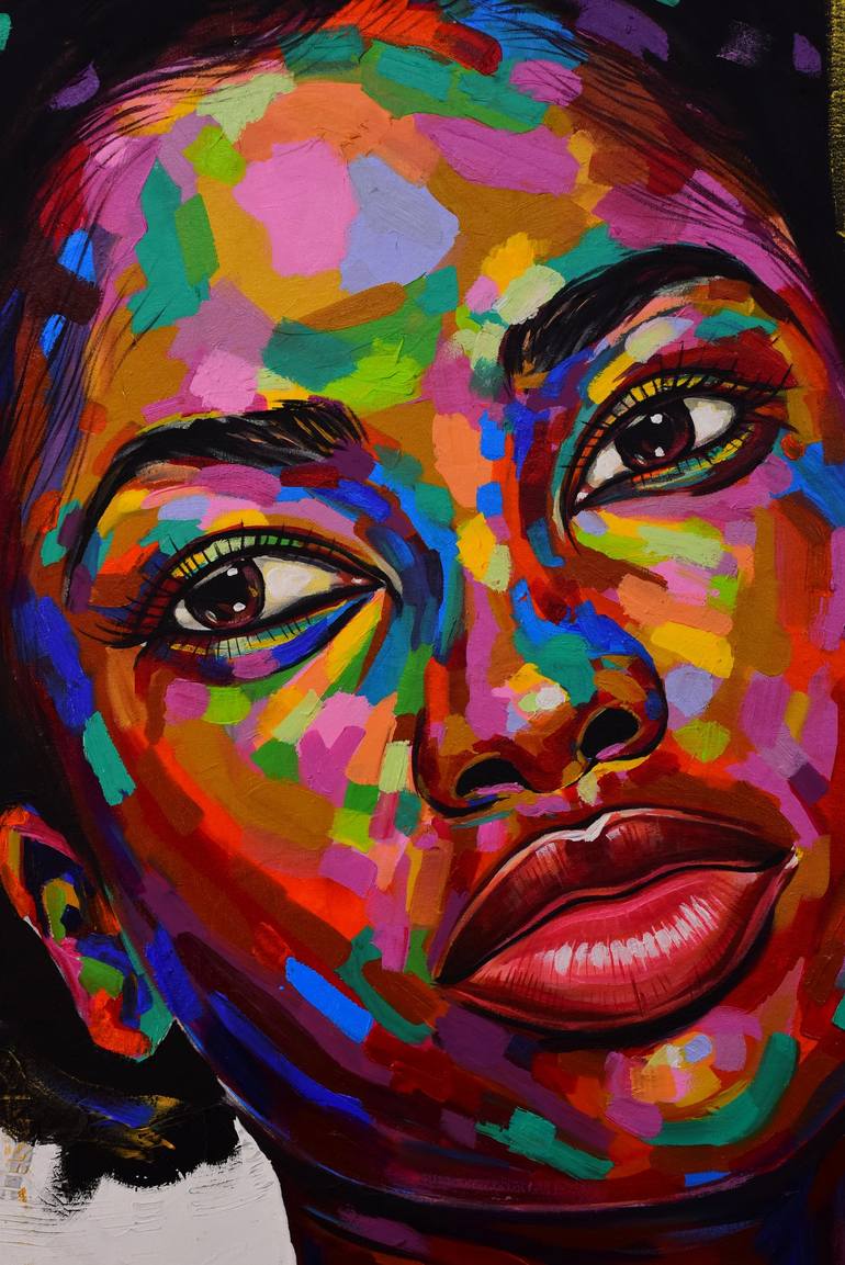 Original Portrait Painting by Damola Ayegbayo