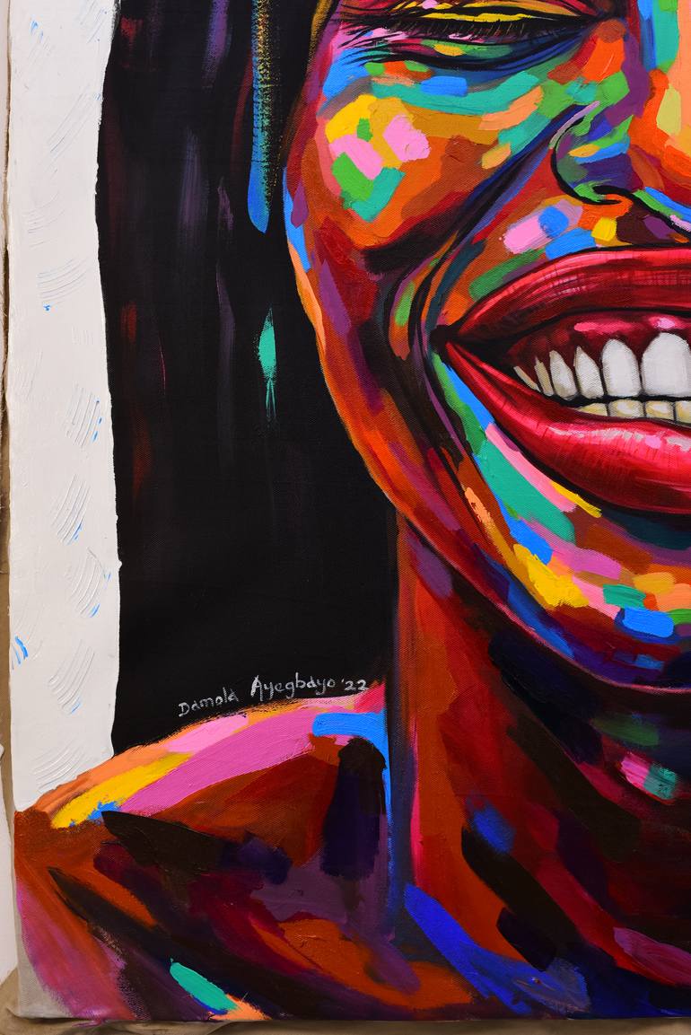 Original Art Deco People Painting by Damola Ayegbayo