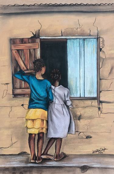 Original Figurative Children Paintings by Jonathan Aigbe